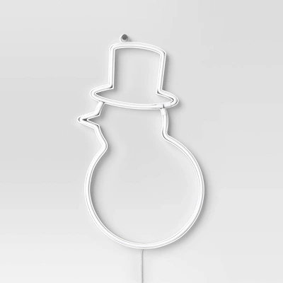 LED Battery Operated Christmas Neon Snowman Hangable Sign White/Blue/Orange - Wondershop™ 2 LED Battery Operated Christmas Neon Snowman Hangable Sign White/Blue/Orange - Wondershop™ - Image 2