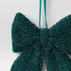 6.5" Christmas Tinsel Bow Ornament Dark Green - Wondershop™ 3 6.5" Christmas Tinsel Bow Ornament Dark Green - Wondershop™ -Wondershop GUEST 04e9da63 ec39 4f9b b681 a1f59dc2134a