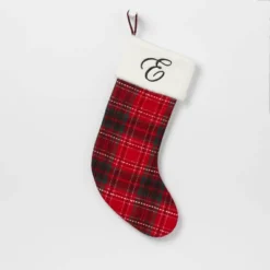 20" Plaid Monogram Christmas Holiday Stocking With Faux Fur Cuff Red/Green/White - Wondershop™ 26 20" Plaid Monogram Christmas Holiday Stocking With Faux Fur Cuff Red/Green/White - Wondershop™ -Wondershop GUEST 078e41a1 80ad 4302 8d97 131daeba566f