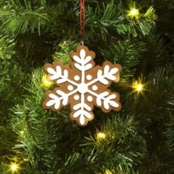 4.25" Christmas Clay Dough Gingerbread Snowflake Ornament - Wondershop™