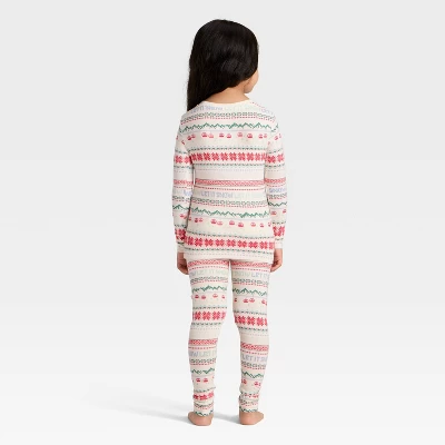 Toddler "Let It Snow" Fair Isle Cozy Knit Long Sleeve Shirt And Pants Holiday Matching Family Pajama Set - Wondershop™ Cream 1 Toddler "Let It Snow" Fair Isle Cozy Knit Long Sleeve Shirt And Pants Holiday Matching Family Pajama Set - Wondershop™ Cream