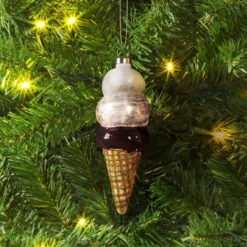 4" Christmas Glass Ice Cream Ornament - Wondershop™