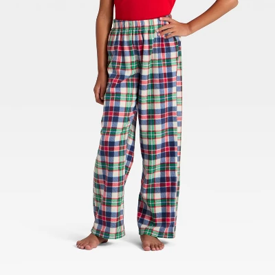Kids' Plaid Microfleece Holiday Matching Family Pajama Pants - Wondershop™ Cream 1 Kids' Plaid Microfleece Holiday Matching Family Pajama Pants - Wondershop™ Cream
