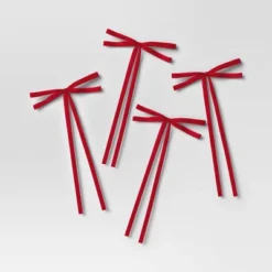 4ct Faux Velvet Fabric Christmas Decorative Bow - Wondershop™ -Wondershop GUEST 120bbc88 c943 4817 bb89 1ee597fa20fe