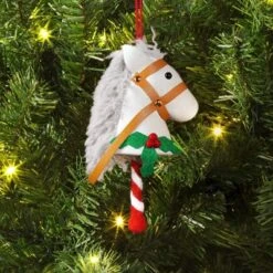 Christmas Wool Horse Head Ornament White - Wondershop™