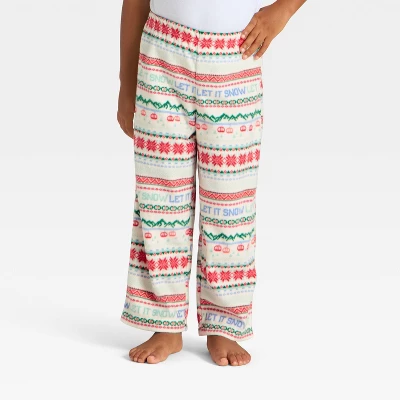Toddler "Let It Snow" Fair Isle Microfleece Holiday Matching Family Pajama Pants - Wondershop™ Cream 1 Toddler "Let It Snow" Fair Isle Microfleece Holiday Matching Family Pajama Pants - Wondershop™ Cream