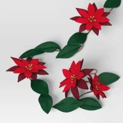 Christmas Fabric Poinsettia Garland Decor - Wondershop™ 3 Christmas Fabric Poinsettia Garland Decor - Wondershop™ -Wondershop GUEST 23f13a31 c77d 4418 b7a6 6eb6ad3ec739