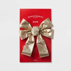 Glitter Fabric Christmas Bow Gold - Wondershop™ -Wondershop GUEST 2768be29 1e12 40b9 bd9c 6fd46c631ae2