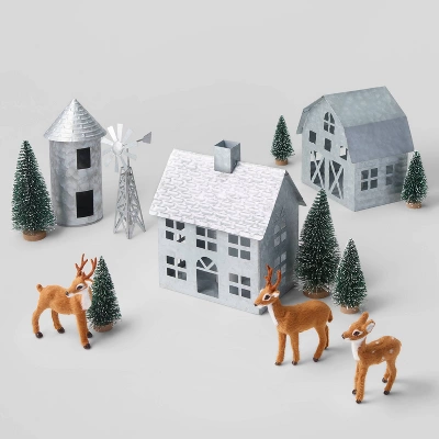 13pc Galvanized Metal House Village Kit - Wondershop™ 1 13pc Galvanized Metal House Village Kit - Wondershop™