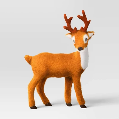 3ct Faux Fur Deer Set Decorative Christmas Figurines Brown - Wondershop™ 2 3ct Faux Fur Deer Set Decorative Christmas Figurines Brown - Wondershop™ - Image 2