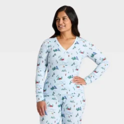 Women's "Tis The Ski-son!" Cozy Knit Long Sleeve Henley Holiday Matching Family Pajama Shirt - Wondershop™ Blue 8 Women's "Tis The Ski-son!" Cozy Knit Long Sleeve Henley Holiday Matching Family Pajama Shirt - Wondershop™ Blue -Wondershop GUEST 38d64182 de23 44eb a3b3 437203f04c68