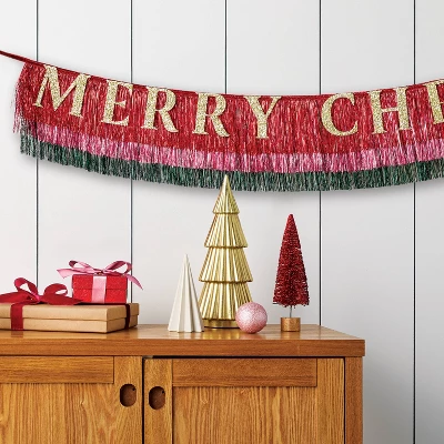 Tinsel Garland With Merry Christmas - Wondershop™ 1 Tinsel Garland With Merry Christmas - Wondershop™