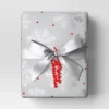 30” 20 Sq Ft Christmas Roll Wrap Silver Snowflake On Grey - Wondershop™