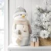 Fabric Snowman Figurine With Stocking - Wondershop™ White