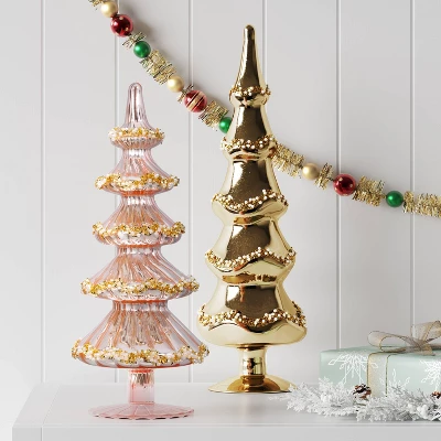 14.75" Christmas Glass Tree Decor Gold - Wondershop™ 1 14.75" Christmas Glass Tree Decor Gold - Wondershop™