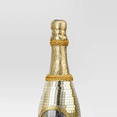 12" Christmas Mirror Champagne Bottle Gold Decor - Wondershop™ 2 12" Christmas Mirror Champagne Bottle Gold Decor - Wondershop™ - Image 2