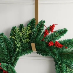 20" Christmas Unlit Mixed Greenery Wreath Red Berries - Wondershop™ -Wondershop GUEST 59b5039e 5e2c 42d2 802d 51439f39ecef 1