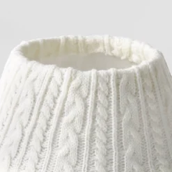 7" Cable Knit Mini Christmas Tree Collar White - Wondershop™: Solid Pattern, Plastic & Fabric -Wondershop GUEST 5ac8bd33 9dea 45a0 a42a e110c63c87bd