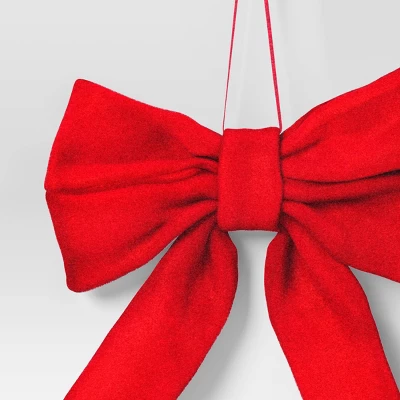6.5" Christmas Velvet Bow Ornament Red - Wondershop™ 2 6.5" Christmas Velvet Bow Ornament Red - Wondershop™ - Image 2