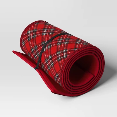 25'' Christmas Roll Up Plaid Tree Collar Red/Green - Wondershop™ 2 25'' Christmas Roll Up Plaid Tree Collar Red/Green - Wondershop™ - Image 2