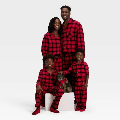 Men's Plaid Microfleece Holiday Matching Family Pajama Pants - Wondershop™ Red/Black 3 Men's Plaid Microfleece Holiday Matching Family Pajama Pants - Wondershop™ Red/Black - Image 3
