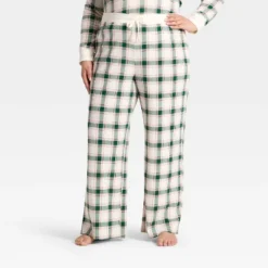 Women's Plaid Ribbed Holiday Matching Family Pajama Pants - Wondershop™ Cream -Wondershop GUEST 65facaaa d296 4536 a13a b2905a761e07