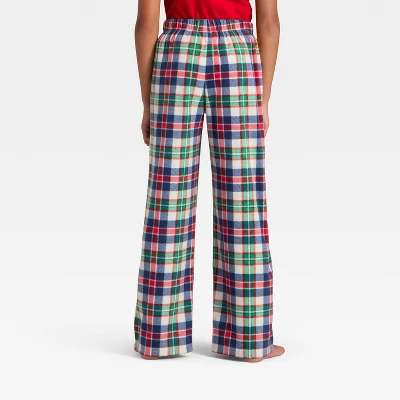 Kids' Plaid Microfleece Holiday Matching Family Pajama Pants - Wondershop™ Cream 2 Kids' Plaid Microfleece Holiday Matching Family Pajama Pants - Wondershop™ Cream - Image 2