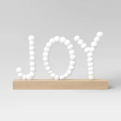 7.75" Battery Operated LED Lit 'JOY' Pom Pom Tabletop Decorative Sign - Wondershop™ 2 7.75" Battery Operated LED Lit 'JOY' Pom Pom Tabletop Decorative Sign - Wondershop™ - Image 2