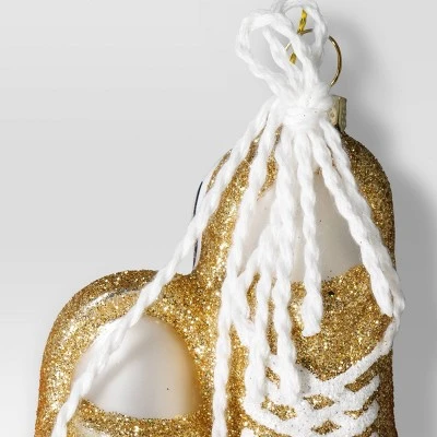 Christmas Glass Golden Shoes Ornament - Wondershop™ 2 Christmas Glass Golden Shoes Ornament - Wondershop™ - Image 2