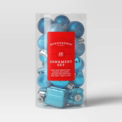 25ct Assorted Shatter-Resistant Christmas Tree Ornament Set - Wondershop™ 2 25ct Assorted Shatter-Resistant Christmas Tree Ornament Set - Wondershop™ - Image 2