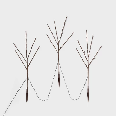 3ct LED Artificial Twig Christmas Stake Lights Warm White - Wondershop™: Birch Effect, 30" Height, Electric Powered Outdoor Pathway Decor 2 3ct LED Artificial Twig Christmas Stake Lights Warm White - Wondershop™: Birch Effect, 30" Height, Electric Powered Outdoor Pathway Decor - Image 2