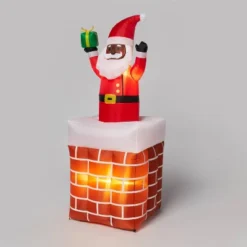6' LED Animated Santa In Chimney Christmas Inflatable Decoration Red - Wondershop™: Festive Outdoor Display With Lights -Wondershop GUEST 794e75df 2e46 42e1 acf0 80e232431922