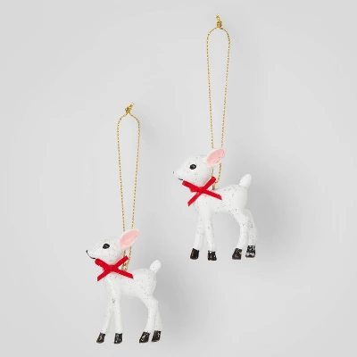 2ct Retro Small Deer Christmas Tree Ornament Set - Wondershop™ 4 2ct Retro Small Deer Christmas Tree Ornament Set - Wondershop™ - Image 4
