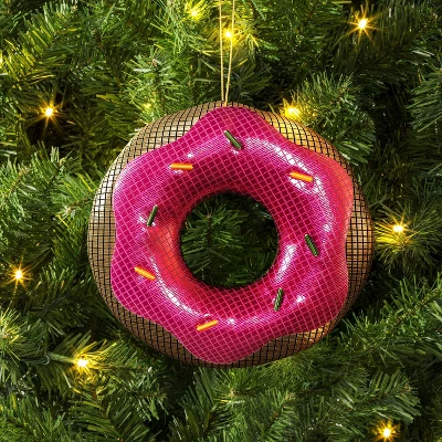 3" Christmas Fabric Disco Donut Ornament - Wondershop™ 1 3" Christmas Fabric Disco Donut Ornament - Wondershop™