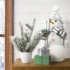 19.25" Fabric Snowman Figurine With Skis - Wondershop™ White