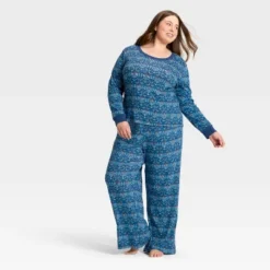 Women's Hanukkah Ribbed Long Sleeve Shirt And Pants Holiday Matching Family Pajama Set - Wondershop™ Blue -Wondershop GUEST 886cfb8e db5e 4b53 8536 6866ae6b2f5a