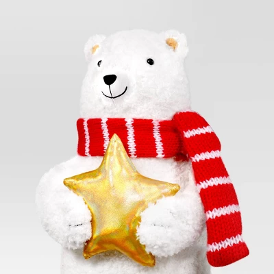Christmas Plush Polar Bear With Star Decor - Wondershop™ 2 Christmas Plush Polar Bear With Star Decor - Wondershop™ - Image 2