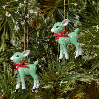 2ct Retro Small Deer Christmas Tree Ornament Set - Wondershop™ 1 2ct Retro Small Deer Christmas Tree Ornament Set - Wondershop™