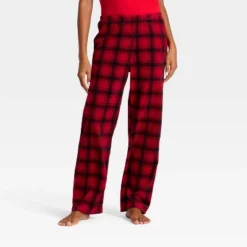 Women's Plaid Microfleece Holiday Matching Family Pajama Pants - Wondershop™ Red/Black -Wondershop GUEST 90f52f6b ef2f 4660 937f 5e5ba3679766