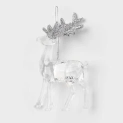 Acrylic Deer With Glittered Antlers Christmas Tree Ornament - Wondershop™ -Wondershop GUEST 9174639d cdec 476c 96c8 12c820cab1dc