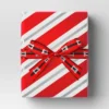30” 90 Sq Ft Christmas Roll Wrap Red/White/Silver Diagonal Stripes - Wondershop™