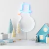 LED Battery Operated Christmas Neon Snowman Hangable Sign White/Blue/Orange - Wondershop™