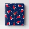 30" 50 Sq Ft Christmas Roll Wrap Santa Hats On Navy - Wondershop™