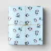 40" 125 Sq Ft Christmas Roll Wrap Playful Penguins On Blue  - Wondershop™