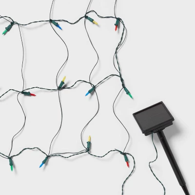 3'x4' 50ct Solar LED Christmas Net Lights With Green Wire - Wondershop™ 3 3'x4' 50ct Solar LED Christmas Net Lights With Green Wire - Wondershop™ - Image 3