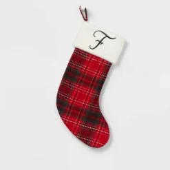 20" Plaid Monogram Christmas Holiday Stocking With Faux Fur Cuff Red/Green/White - Wondershop™ 27 20" Plaid Monogram Christmas Holiday Stocking With Faux Fur Cuff Red/Green/White - Wondershop™ -Wondershop GUEST af86bf6a 9c51 4526 9d02 a87f7850d0da