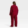 Women's Plaid Flannel Long Sleeve Shirt And Pants Holiday Matching Family Pajama Set - Wondershop™ Red/Black