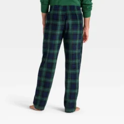 Men's Plaid Microfleece Holiday Matching Family Pajama Pants - Wondershop™ Navy Blue