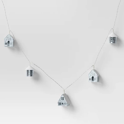 8ct LED Battery Operated Christmas Metal Village Novelty String Lights Warm White With Clear Wire - Wondershop™ 2 8ct LED Battery Operated Christmas Metal Village Novelty String Lights Warm White With Clear Wire - Wondershop™ - Image 2