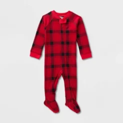 Baby Plaid Ribbed Holiday Matching Family Footed Pajama - Wondershop™ Red/Black -Wondershop GUEST cded7c59 dec4 47ac ba7f b1674c4bdf76